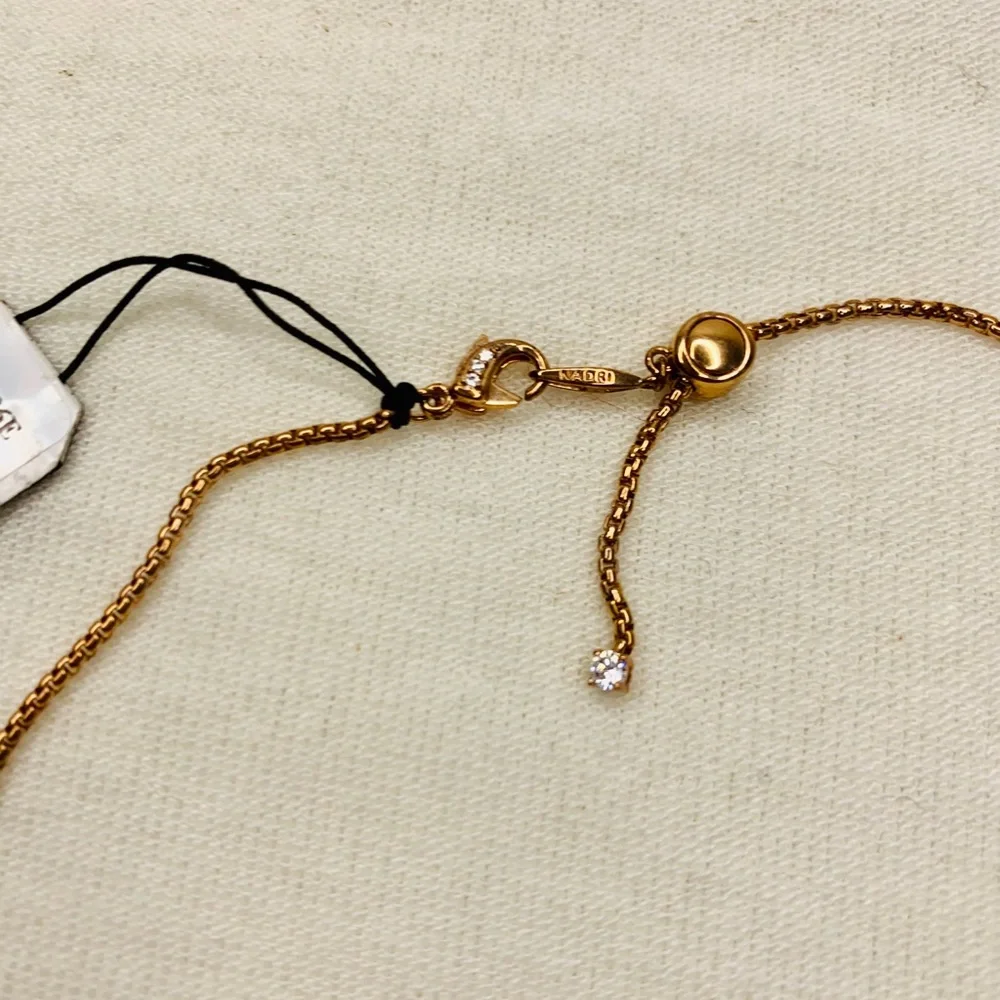 Nadri Rose Gold Pave Necklace Tennis Choker - Picture 9 of 12